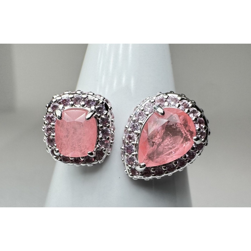 Size 9 Bomb Party Ring - RG14074 Glimmering Together - Rose Quartz